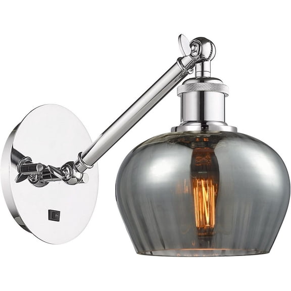 317-1W-PC-G93-LED-Innovations Lighting-Fenton - 1 Light Wall Sconce In Art Nouveau Style-9.88 Inches Tall and 6.5 Inches Wide Polished Chrome Plated
