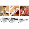 thumbnail image 5 of Pinzas de cocina de acero inoxidable Pinzas para ensalada Pinzas para barbacoa Pinzas para servir alimentos resistentes para freír, cocinar, cortar pan tostado, asar a la parrilla, servir buffet,, 5 of 5