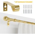 thumbnail image 4 of shiyou-Gold Curtain Rods 30 to 48 inches, Adjustable Curtain Rod Set with Brackets, 5/8" Diameter Drapery Rod for Windows Easy Install, Decorative Curtain Rod Brass, 4 of 4