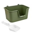 thumbnail image 2 of Bandeja de arena para mascotas con parte abierta, lavabo para gatos con cuchara, caja de arena para gatos, lados altos duraderos para todo , verde L Verde Grande, 2 of 10