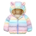 thumbnail image 2 of Godderr Newborn Baby Winter down Coat with Hooded for Toddler Boys Girls Puffer down Jacket Outerwear Ears Colourful Warm Cotton Jacket for 9M-5Y, 2 of 5