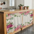 thumbnail image 6 of Pink Flowers Tier Curtains 24 Inch Length, Spring Floral Farmhouse Botanical Rustic Cafe Short Curtains for Bathroom Over Sink, Small Kitchen Curtain Light Filtering Drapes 2 Panels 27.5"Wx24"L, 6 of 8