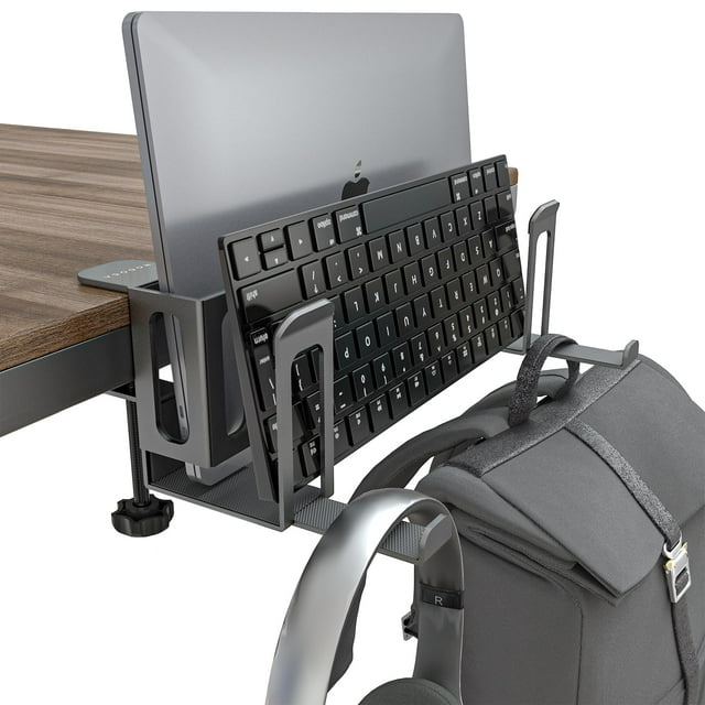 Soporte vertical para portátil NODOCA con soporte para auriculares, negro