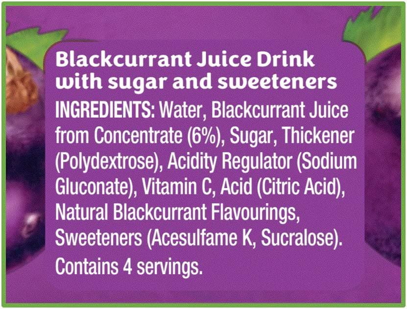 Ribena Blackcurrant Juice Bottle 500ml (Pack of 12)