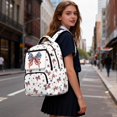 thumbnail image 3 of Yspwyqan American Flag Star Bow School Backpack for Kids Teens, 600D Polyester Lightweight Bookbag, Multi-Pocket Fits 15.6 Laptop, Front Pocket for Elementary Middle High, 3 of 7