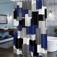 thumbnail image 6 of Modern Abstract Art Shower Curtain, Navy Gray Black Rectangular Geometric Waterproof Shower Curtain Set with 12 Hooks Lightweight Bath Curtains Fabric Bathroom Decor 72x78 Inches, 6 of 9