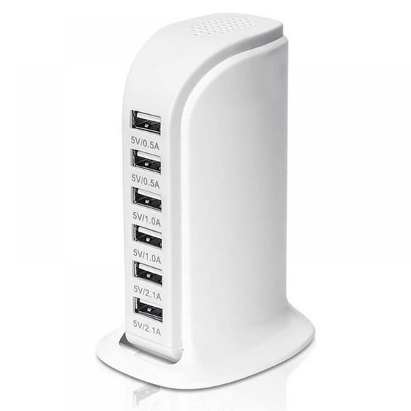 USB Wall Charger 30W 6-Port USB Charger Desktop Charging Station  Charging Station with Smart IC Tech for  X/8/ 7/ 6s Plus/ iPad/ Galaxy S7/ S8/S9 Note 5/8