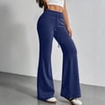 thumbnail image 5 of Lumtrix Flare Leggings For Women Dressy Long Soft Flare Leggings Comfy Workout Low Rise Legging Yoga Pants Y2K Sweat Pants Navy M, 5 of 7