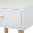 thumbnail image 6 of Topcobe 1 Drawer Minimalist Bedside Table for Sofa Couch, Set of 2 Modern Design Nightstand for Bedroom Living Room, Easy Assembly Rectangle End Side Table for Home Office with Wood Legs, White, 6 of 10