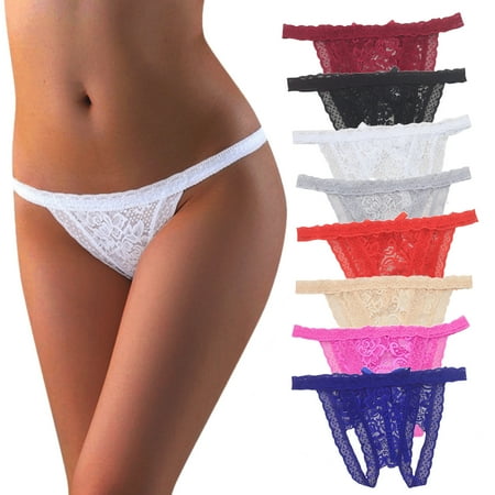 Ukumplol Panties for Women s Underwear Crotchless Sensuality Underpant Lace Women Hollow Plus Size Panties Womens Panties Wine One Size