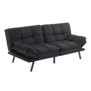 Mainstays 72 Memory Foam Futon Sofa Bed,Black