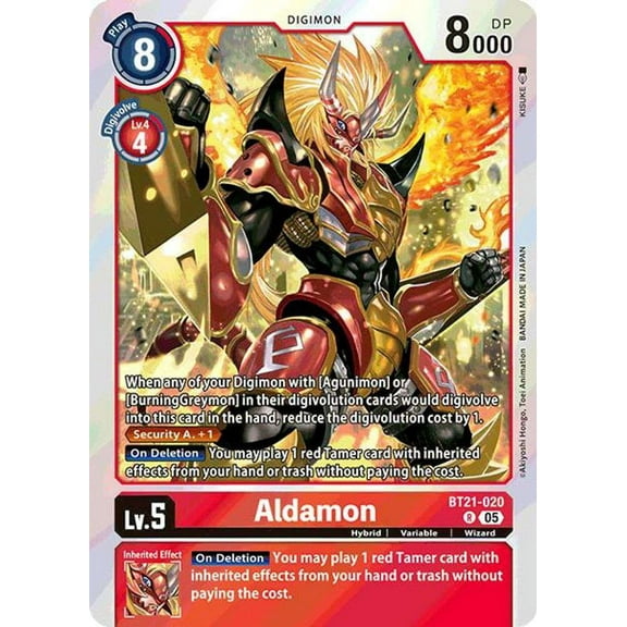 Digimon World Convergence Rare Aldamon BT21-020