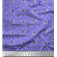 thumbnail image 1 of Soimoi Purple Heavy Satin Fabric Wreath & Butterfly Decor Fabric Printed Yard 54 Inch Wide, 1 of 5