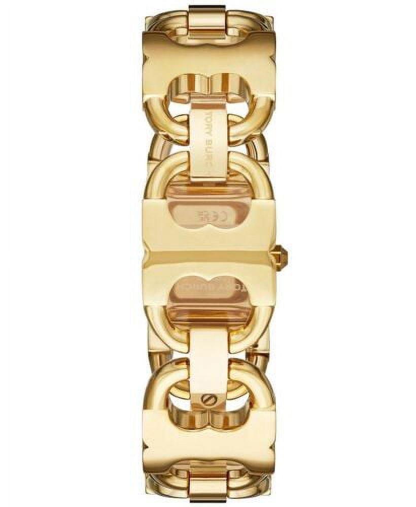 TORY BURCH DOUBLE T WOMEN'S GOLD TONE STAINLESS WHITE DIAL WATCH