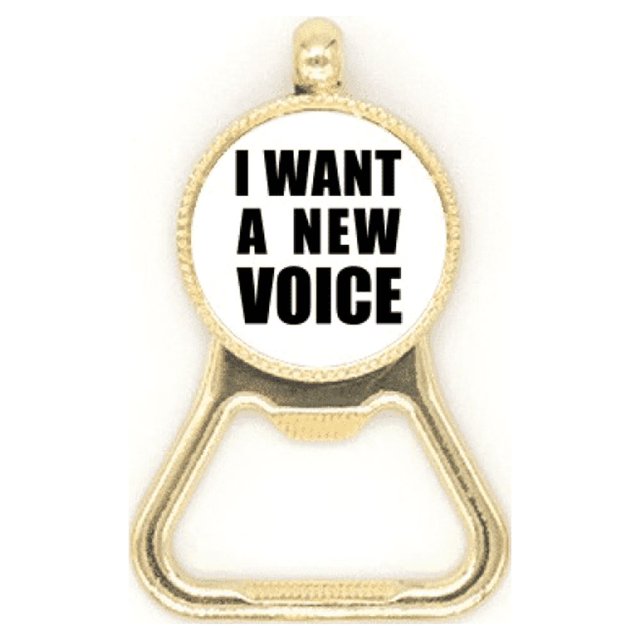 I Want A New Voice Art Deco Fashion Beer Bottle Cap Opener Stainless Steel Key Chain