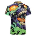 thumbnail image 5 of Psychedelic Zombie Skull Print Men Zipper T-shirt Summer Casual Short Sleeve T-shirt Top, 5 of 7