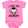 thumbnail image 3 of Inktastic I Love My Mommy with Cute Penguin and Hearts Girls Baby Bodysuit, 3 of 5
