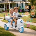 thumbnail image 2 of Track Seven 12V Ride on Motorcycle, 2-Seater Electric Motorcycle with Dual Motor, 3 Wheels Motorbike with Bluetooth, LED Lights, Storage Box, Front Hook, Ride on Toy Car for Kids Aged 3+, Blue, 2 of 7