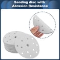 thumbnail image 3 of Discos de lija Unique Bargains, 5.91" 15 agujeros 400 grano papel de lija redondo para reparación automotriz con gancho y bucle de óxido de aluminio blanco, 50 piezas, 3 of 7