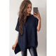 thumbnail image 4 of Suéter Holgado de Corta con Hombros Caídos para Mujer, Azul Marino, Talla XL, 4 of 9