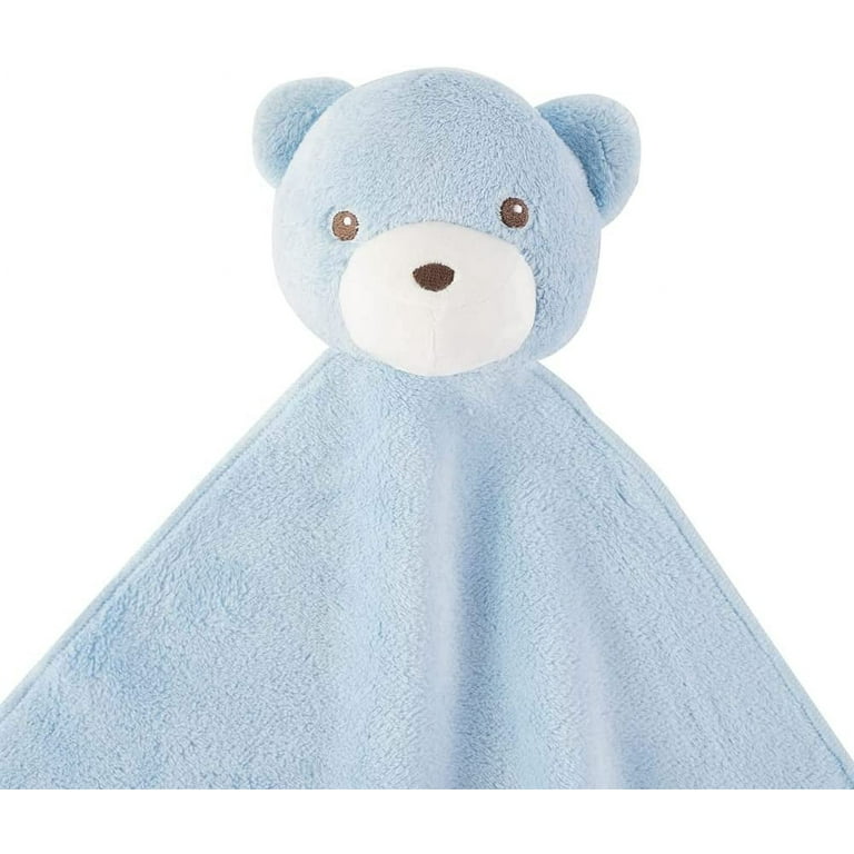 Baby Nat Teddy Bear Lovey Security Blanket Crinkle Minky Super Doudou Light  Blue