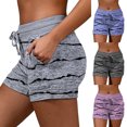 thumbnail image 4 of Koszal Women Shorts Striped High Waist Quick Drying Drawstring Pockets Sports Short Pants for Summer, 4 of 8