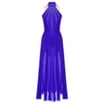 thumbnail image 3 of iefiel Robe de Danse Lyrique pour Femmes Sans Manches avec Strass Scintillants Fendue Robe Maxi Tenue de Danse de Salon Bleu P, 3 of 5