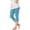 Blue, variant on Mwjwdo Girls Lace Trim Capri Leggings Stretchy Yoga Pants Elastic High Waisted Joggers Kids Athletic Running Dance Sweatpants Black 2 Years