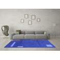 thumbnail image 3 of Ahgly Company Machine Washable Indoor Square Abstract Blue Modern Area Rugs, 4' Square, 3 of 4