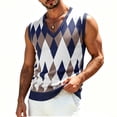 thumbnail image 4 of IROINNID Men's V-Neck Argyle Knit Sweater Vest Sleeveless Pullover Tank Top Casual Diamond Pattern Layering Essential for Business Office and Weekend Daily Wear, 4 of 6