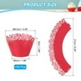 thumbnail image 2 of Uxcell Cupcake Wrappers Paper, 50 Pack Baking Cups Standard Rose Decoration for Anniversary Birthday Red, 2 of 6