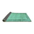 thumbnail image 2 of Ahgly Company Indoor Round Abstract Turquoise Blue Contemporary Area Rugs, 7' Round, 2 of 4