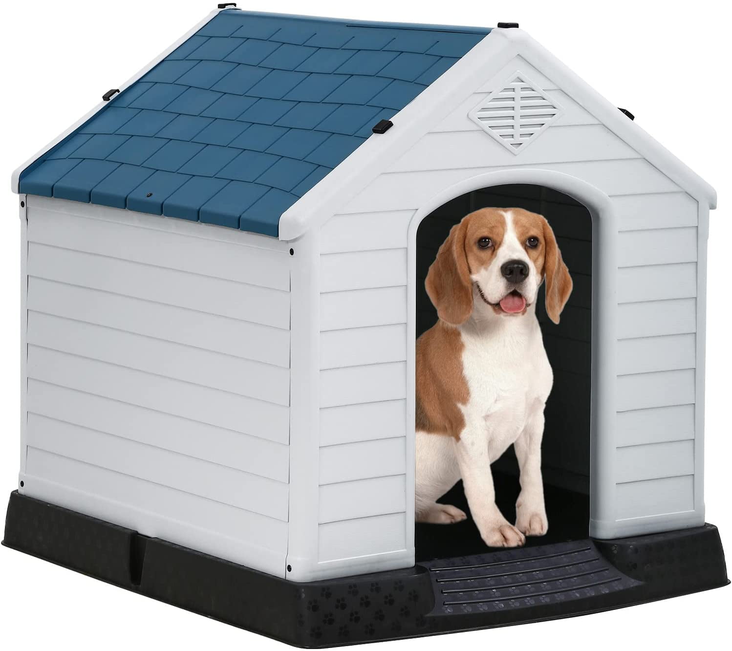 ZenStyle Dog House Large/Medium Pet Kennel Waterproof & Ventilate Shed with Air Vents & Elevated Floor for Outdoor & Indoor 