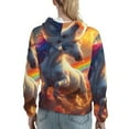 thumbnail image 7 of Wukai Rainbow Sunset Cloud White Horse Print Womens Hoodies Fleece Sweatshirts Long Sleeve Sweaters Pullover Fall Outfits Winter Clothes-Large, 7 of 7