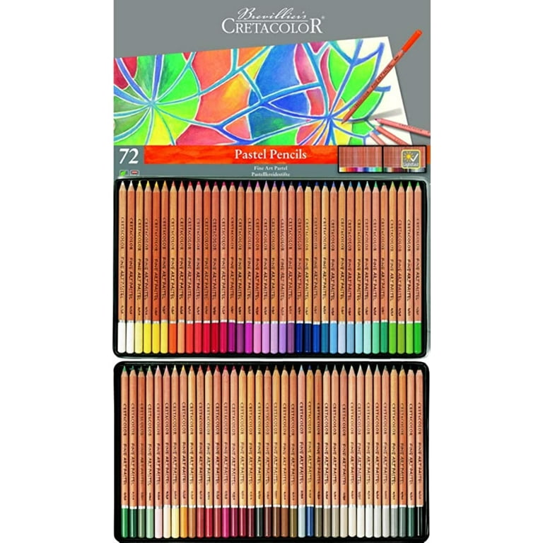 Cretacolor Fine Art Pastel Pencil Set of 72 Pencils in a Tin Case for  Artists, Designers, Drafting, and Hobby,Multi,One Size, Cretacolor Fine Art  Tin