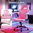 thumbnail image 3 of Silla de escritorio para juegos YSSOA ergonómica ajustable de piel sintética, 3 of 7