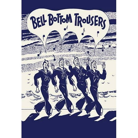Sheet music cover for a 1944 song  The art shows four US Navy sailors  Bell Bottom Trousers was the last song with a military connection to be featured on the popular radio and television broadcast (Best Art Bell Shows)