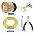 thumbnail image 2 of U8MO 4 Rolls 5m/roll 3mm Flat Aluminum Crafting Wire &1pc Carbon Steel Jewelry Pliers, 2 of 5
