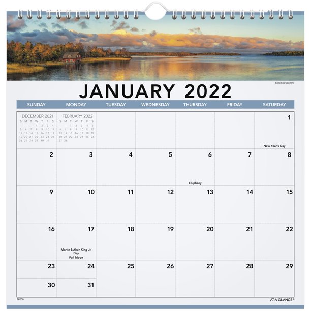 at a glance landscape monthly wall calendar 12 x 12 january 2022 to december 2022 88200 22 walmart com