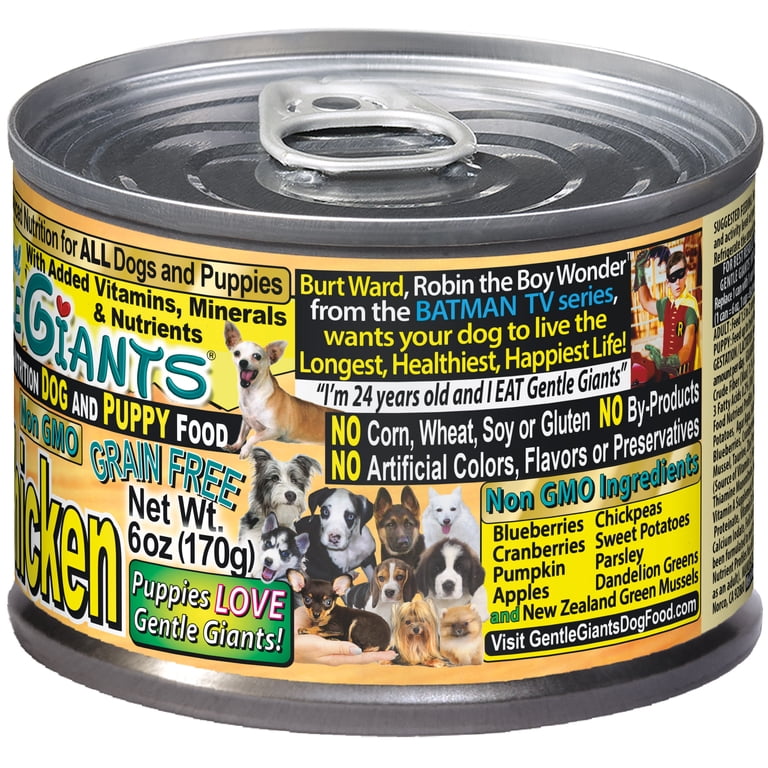24 Pack) Gentle Giants Canine Nutrition 90% Chicken Grain-Free Wet