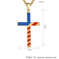 thumbnail image 3 of Flydeer Cross Necklace for Men Titanium Steel Yellow Patriotic Faith American Flag Pendant Chain with Bible Verse Christian Religious Birthday Christmas Jewelry Gifts, 3 of 8