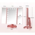thumbnail image 3 of Espejo de maquillaje Vanity Infitrans, 3 pliegues, con 21 luces LED, 3 of 6
