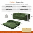 thumbnail image 5 of 78" Convertible Sleeper Sofa Bed, Holaki Compression Folding Sofa with Pillow & 3 Seat, Corduroy Folding Sofa Couch with Fixed-Shape Frame, Floor Sofas Lounge Couch for Living Room, Olive Green, 5 of 9