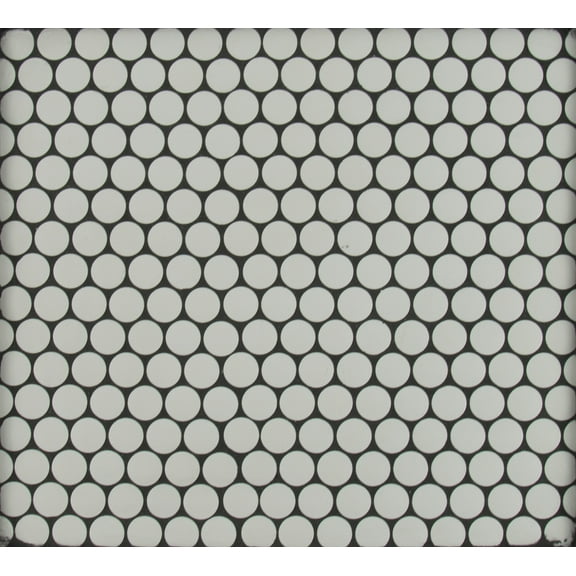 MSI Penny Round Bianco 11.3 in. x 12.2 in. x 6 mm Ceramic Mesh-Mounted Mosaic Tile (14.36 sq. ft. / case)