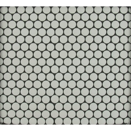 MSI Penny Round Bianco 11.3 in. x 12.2 in. x 6 mm Ceramic Mesh-Mounted Mosaic Tile (14.36 sq. ft. / case)