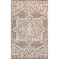 Pasargad Home PLT-5118 5X8 Modern Hand-Tufted Grey Geometric Area Rug- 5' 0'' X 8' 0''