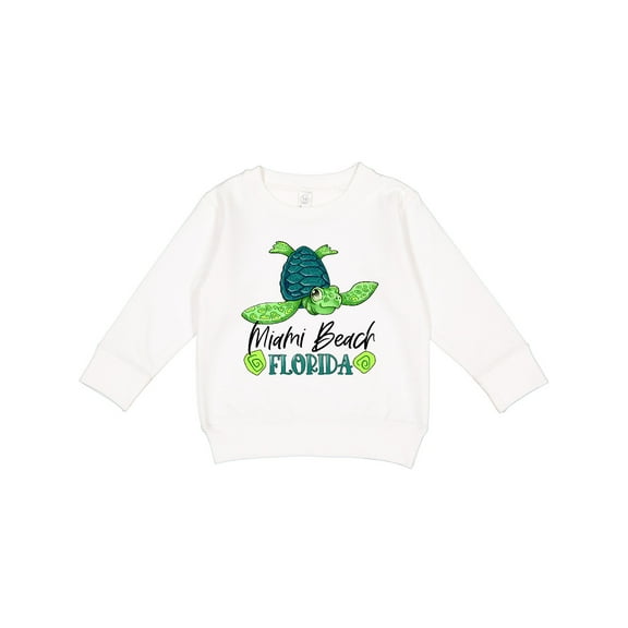 Inktastic Miami Beach, Florida Happy Sea Turtle Toddler Sweatshirt