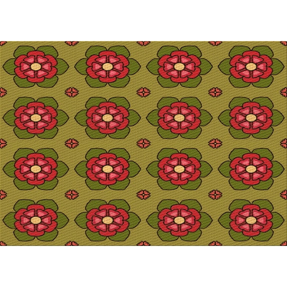 Ahgly Company Machine Washable Indoor Rectangle Transitional Saffron Red Area Rugs, 4' x 6'