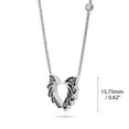 thumbnail image 2 of BERRICLE Sterling Silver Angel Wings Cubic Zirconia CZ Fashion Pendant Necklace for Unisex 16 inch, 2 of 5