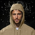 thumbnail image 5 of jtjvou Men's Lightweight Athletic Jacket Fashion Raincoat Packable Rain Coat Windbreaker Rain Jackets Waterproof with Hood Fall Solid Color Trendy Outdoor Jackets with Pockets Khaki XXXL, 5 of 8